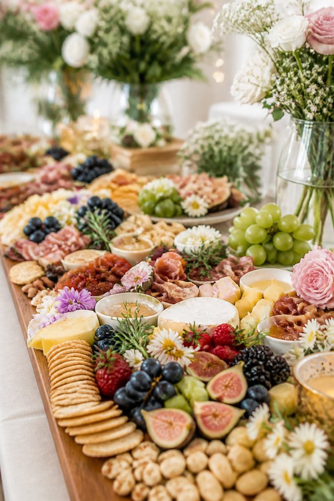 La Jolla Bridal Shower Catering Ideas With Elegant Grazing Displays