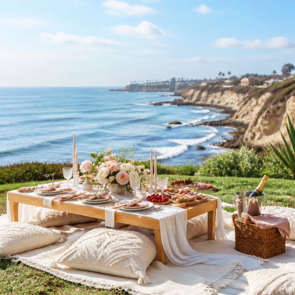 Luxury Picnic Catering in La Jolla for Couples, Birthdays, and Proposals